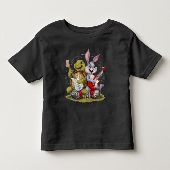 Tortoise und Hare Rock and Roll Kleinkind T-shirt (Vorderseite)