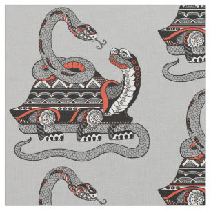 Tortoise verstrickt mit einer Schlange Stoff