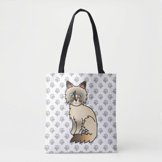 Tortoiseshell Birman / Ragdoll Niedlich Cat & Paws (Vorderseite)