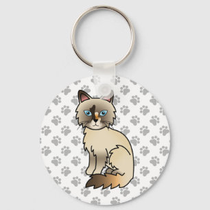 Tortoiseshell Birman / Ragdoll Niedlich Cat & Paws Schlüsselanhänger