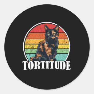 Tortoiseshell Cat Runder Aufkleber