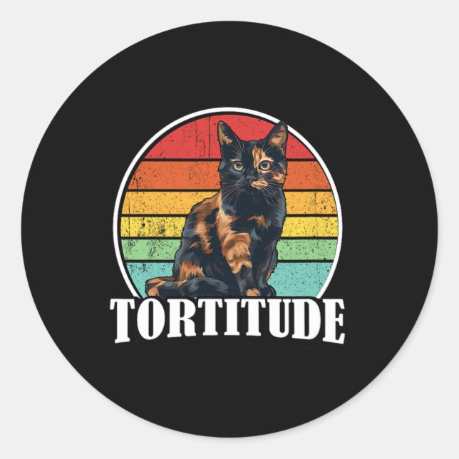 Tortoiseshell Cat Runder Aufkleber (Vorderseite)