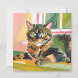 Tortoiseshell Cat   Schöne Cat Painting Card