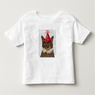 Tortoiseshell Chat mit Party Hat Kleinkind T-shirt
