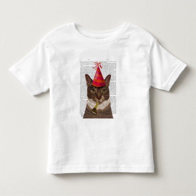 Tortoiseshell Chat mit Party Hat Kleinkind T-shirt (Vorderseite)