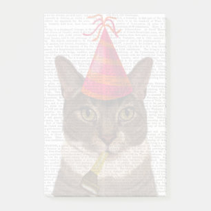 Tortoiseshell Chat mit Party Hat Post-it Klebezettel