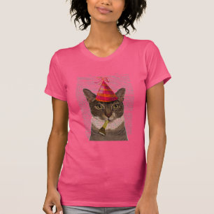 Tortoiseshell Chat mit Party Hat T-Shirt
