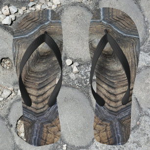Tortoiseshell Grau-braunes Maskulinmuster Flip Flops