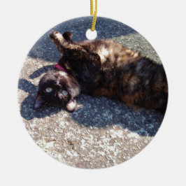 Tortoiseshell Katze Keramik Ornament