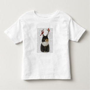 Tortoiseshell Katze mit Antlern und Roten Vögeln Kleinkind T-shirt
