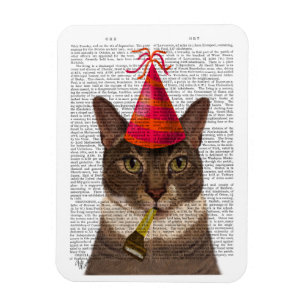 Tortoiseshell Katze mit Party Hat Magnet