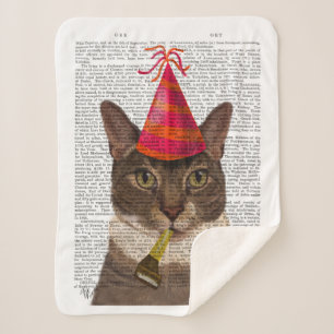 Tortoiseshell Katze mit Party Hat Sherpadecke