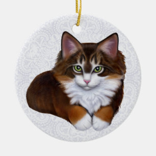Tortoiseshell Maine Coon Kitten Ornament