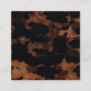 Tortoiseshell Nahtloses Muster, Chic TortoiseShell Quadratische Visitenkarte