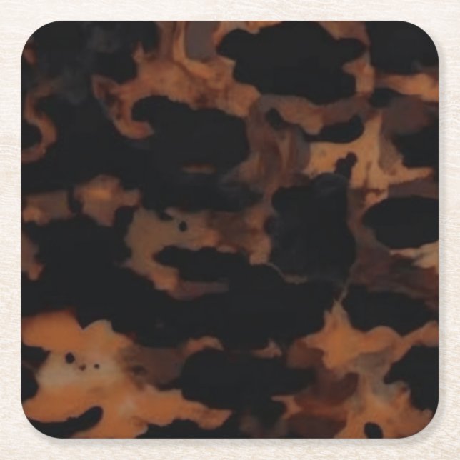 Tortoiseshell Nahtloses Muster, Chic TortoiseShell Rechteckiger Pappuntersetzer (Vorderseite)