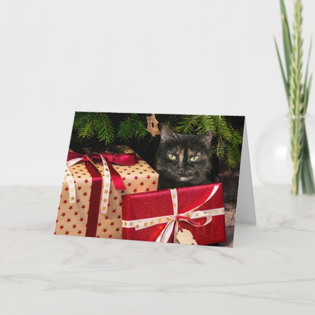Tortoiseshell Weihnachtsfeier Feiertagskarte (Vorderseite)