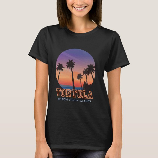 Tortola Britische Jungfrauen Sunset Beach T-Shirt (Vorderseite)