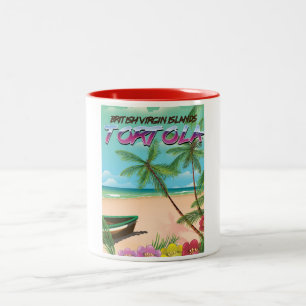 Tortola British Virgin Islands Reiseplakat Zweifarbige Tasse