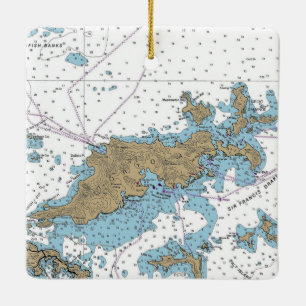 Tortola BVI Chart Keramikornament