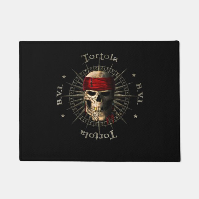 Tortola BVI Pirate Skull Fußmatte (Vorderseite)