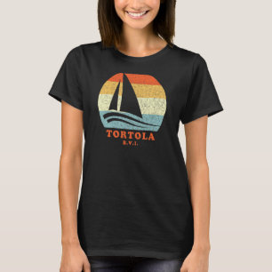 Tortola Bvi Vintag Retro Sailboat Vacatio T-Shirt