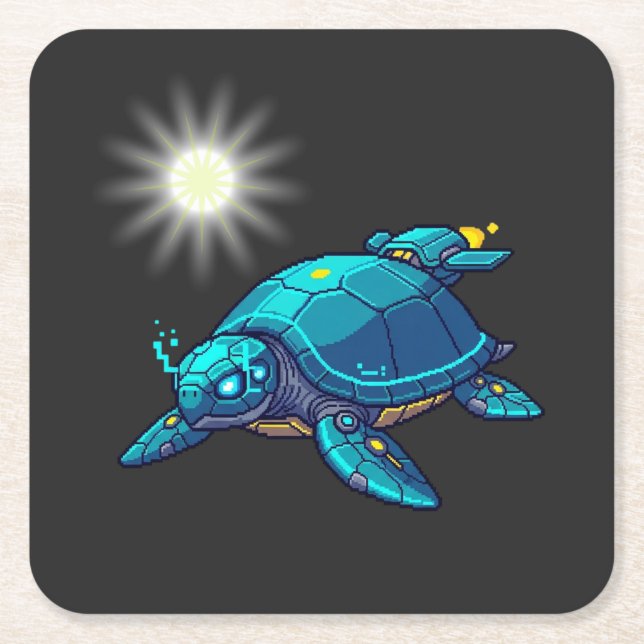 Tortuga Futurista Rechteckiger Pappuntersetzer (Vorderseite)