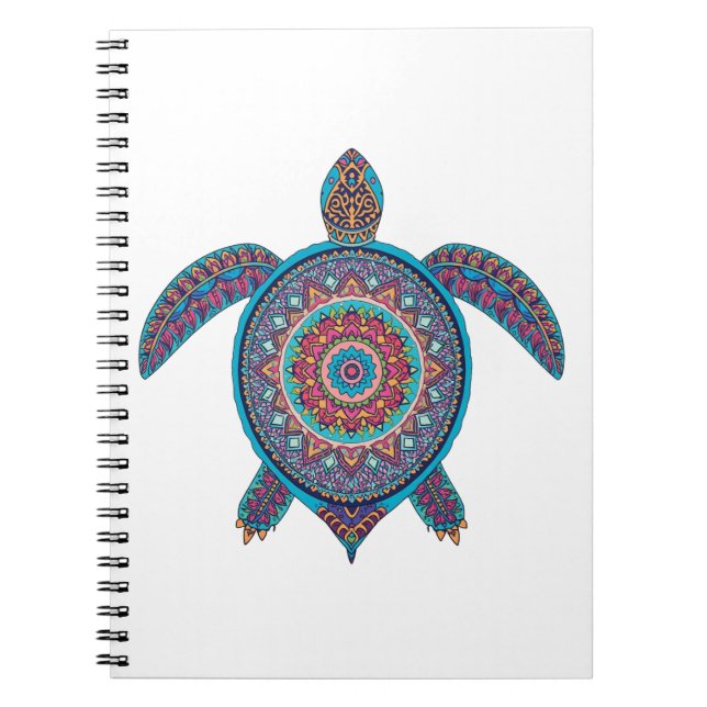Tortuga Mandala — Calma Colorida Notizblock (Vorderseite)