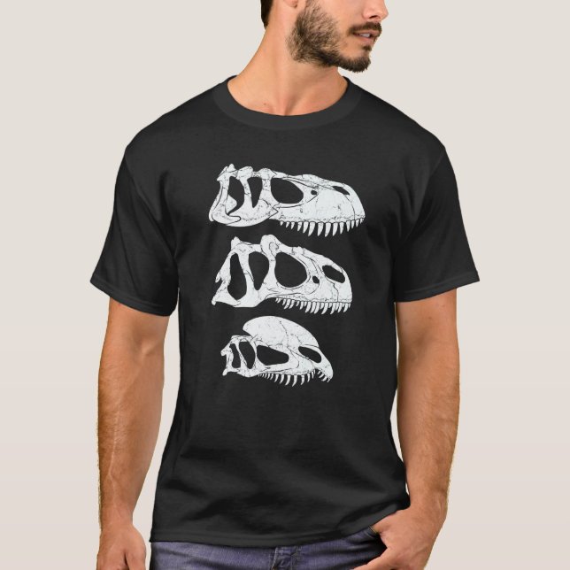 Torvosaurus Allosaurus Dilophosaurus Skull Dinosau T-Shirt (Vorderseite)