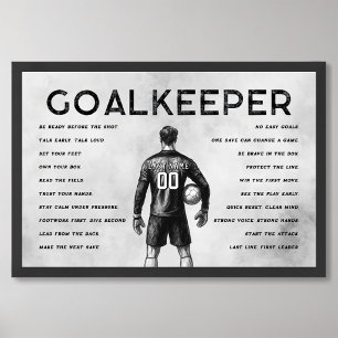 Torwart Grau Fußball Motivations-Wandkunst-Geschen Poster