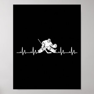 Torwart Herzschlag-Design für Hockey-Torhüter Poster