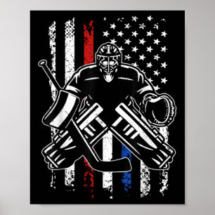 Torwart mit amerikanischer Flagge Patriotischer St Poster