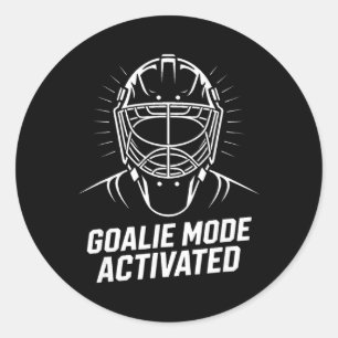 Torwart-Modus aktiviert Eishockey-Torwartmaske  Runder Aufkleber