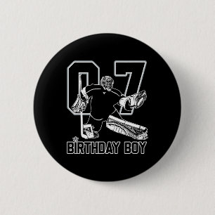 Torwart Nr. 7 Eishockey Alles Gute zum 7. Geburtst Button