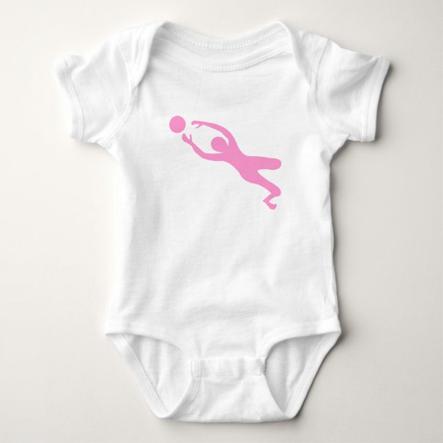 Torwart - Rosa Baby Strampler (Vorderseite)