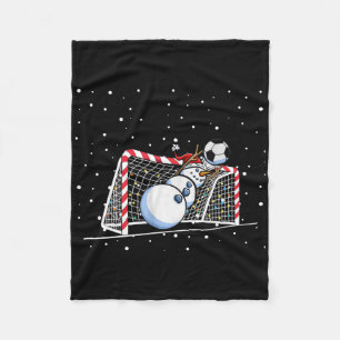 Torwart Schneemann Weihnachten Fußballspieler Männ Fleecedecke