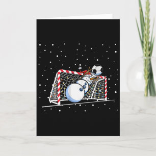 Torwart Schneemann Weihnachten Fußballspieler Männ Karte