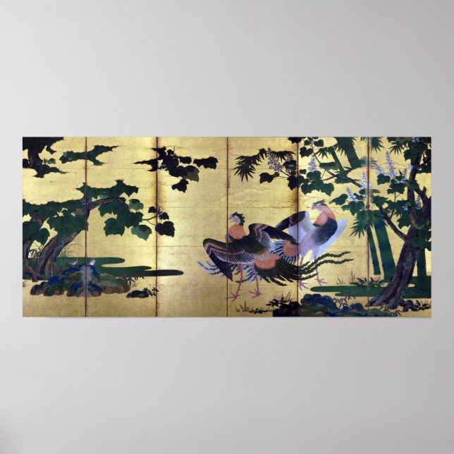 Tosa Mitsuyoshi Pfau und Phoenixes Poster (Vorne)