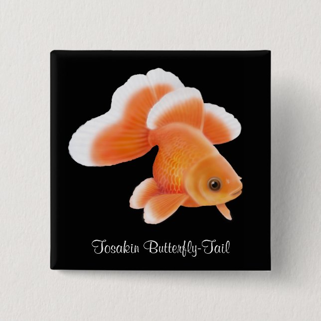 Tosakin Schmetterlings-SchwanzGoldfish Button (Vorderseite)