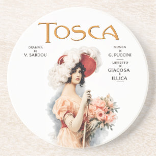 Tosca-Oper Vintage - Puccini-Oper Poster Design Getränkeuntersetzer