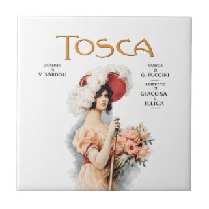 Tosca-Oper Vintage - Puccini-Operposter-Design Fliese