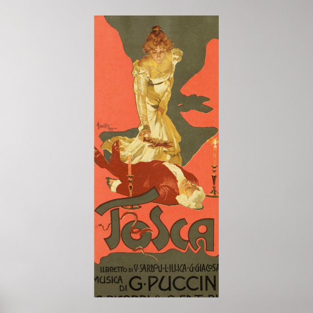Tosca von Adolfo Hohenstein Poster (Vorne)
