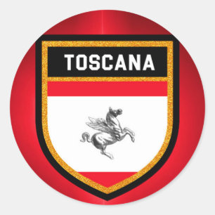 Toscana-Flagge Runder Aufkleber