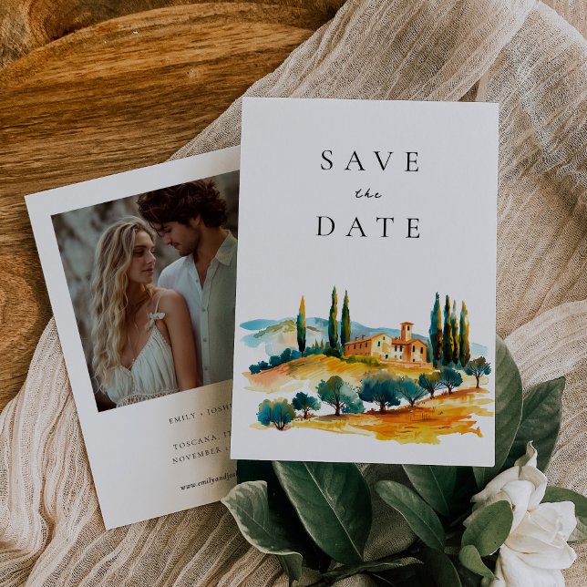 Toscana Landschaft Italienische Hochzeit Save The Date (Von Creator hochgeladen)