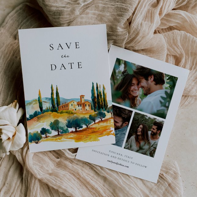 Toscana Landschaft Italienische Hochzeit Save The Date (Von Creator hochgeladen)