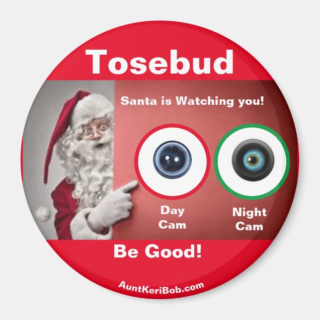 Tosebud Santa beobachtet Magnet (Vorne)