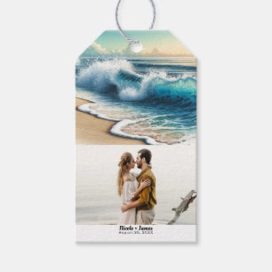 Tosende Ozeanwellen Rustikale Strandhochzeit an de Geschenkanhänger