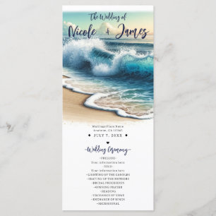 Tosende Ozeanwellen Strand-Hochzeitsprogramm Programm