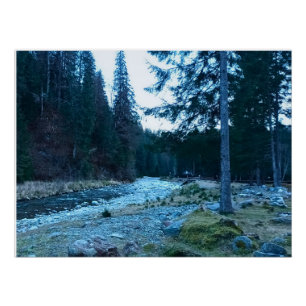 Tosender Gebirgsbach – Wilde Natur Rumänien Poster