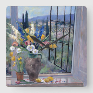 Toskana-Abhang II Quadratische Wanduhr