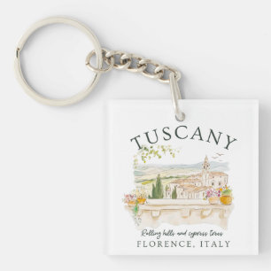 Toskana Florenz Reisen - Hügel und Bäume Schlüsselanhänger
